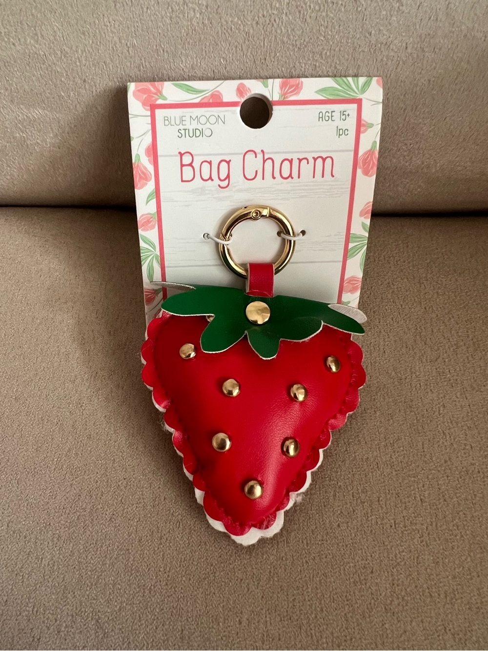 NWT Blue Moon Studio Strawberry Bag Charm 🍓